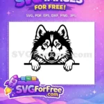 Free Cute Dog Face Free Funny Peeking Dog Free SVG 22 - Instant Download