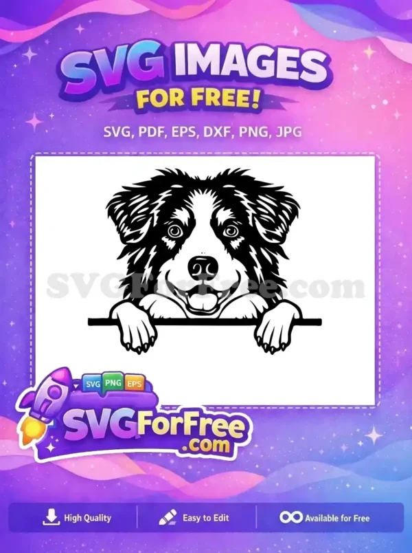 Free Cute Dog Face Free Funny Pet Peek Movie Free SVG 4