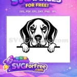 Free Cute Dog Face Free Silhouette Peeking Free SVG 1 - Instant Download