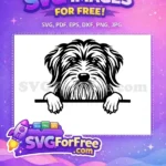Free Cute Dog Face Free Peeking Window Pet Free SVG 20 - Instant Download