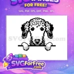 Free Cute Dog Face Free Peeking Window Funny Free SVG 140 - Instant Download