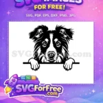 Free Cute Dog Face Free Funny Puppy Peeking Free SVG 9 - Instant Download
