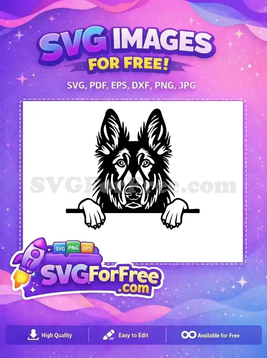 Free Cute Dog Face Free Funny Animal Peeking Free SVG 6