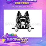 Free Window Cling Free Cute Puppy Peeking Dog Free SVG - Instant Download