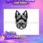 Free Peeking Cairn Terrier Free Toto Dog Wizard of Oz Free SVG - Instant Download