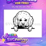 Free Peeking Poodle Dog Free Cute Curly Hair Free SVG - Instant Download