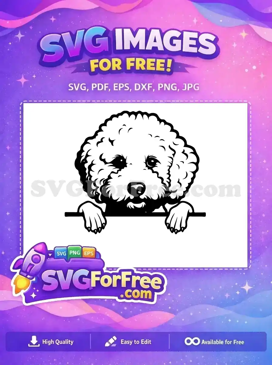 Free Cute Dog Face Free Peeking Design Pet Free SVG 12