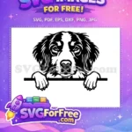 Free Cute Dog Face Free Peeking Window Funny Free SVG 147 - Instant Download