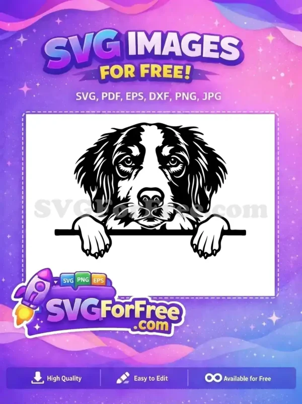 Free Cute Dog Face Free Peeking Window Funny Free SVG 147