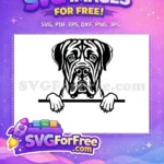 Free Cute Dog Breed Free Funny Animal Peeking Free SVG - Instant Download