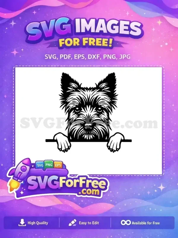 Free Cute Dog Face Free Peeking Style Art Free SVG 3
