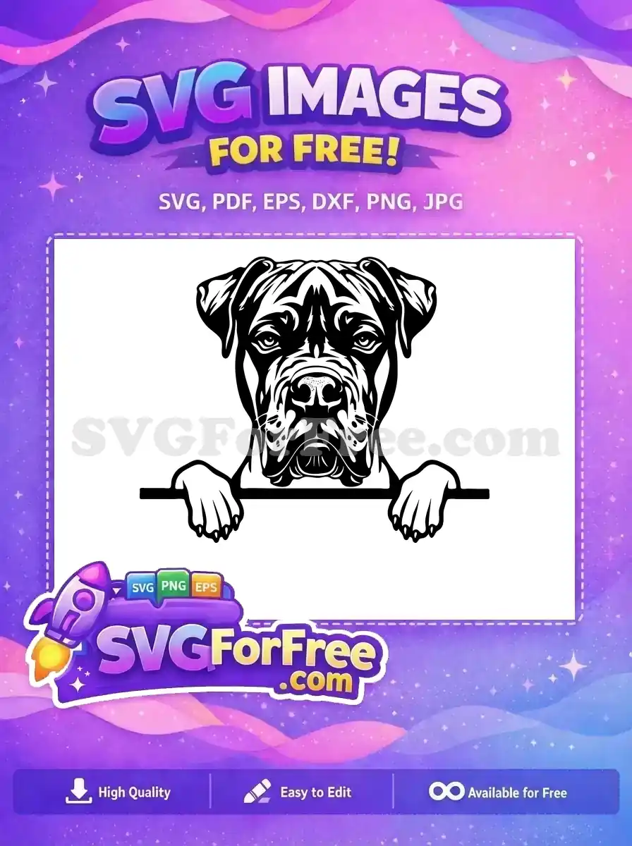 Free Black and White Peeking Cane Corso Free Dog Breed Art Free SVG