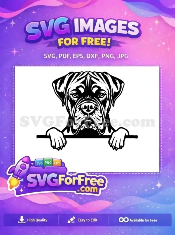 Free Cute Dog Face Free Peeking Window Funny Free SVG 149