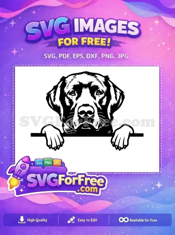 Free Peeking Labrador Dog Free Black White Breed Free SVG