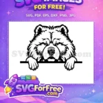Free Cute Puppy Face Free Window Cling Peeking Free SVG - Instant Download