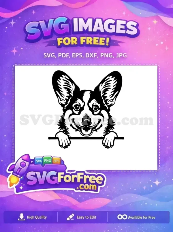 Free Cute Dog Face Free Peeking Window Funny Free SVG 151