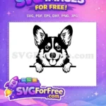 Free Cute Dog Face Free Funny Puppy Peeking Free SVG 10 - Instant Download