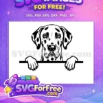 Free Dalmatian Black Spots Free Peeking Watchful Dog 101 Dalmatians Free SVG - Instant Download