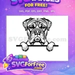 Free Cute Dog Face Free Peeking Window Style Free SVG - Instant Download