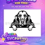 Free Cute Dog Face Free Peeking Window Funny Free SVG 156 - Instant Download