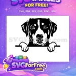 Free Dog Paw Free Cute Puppy Peeking Free SVG - Instant Download