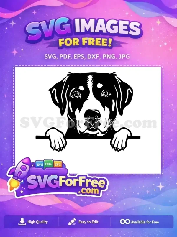 Free Dog Paw Free Cute Puppy Peeking Free SVG