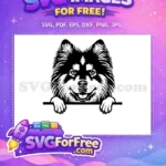 Free Cute Dog Face Free Peeking Window Funny Free SVG 163 - Instant Download