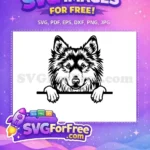 Free Cute Dog Face Free Animal Peekaboo Window Free SVG - Instant Download