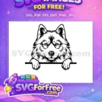 Free Cute Dog Face Free Peeking Window Funny Free SVG 164 - Instant Download