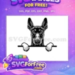 Free Cute Dog Face Free Funny Animal Peeking Free SVG 9 - Instant Download