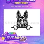 Free Cute Dog Face Free Peeking Window Funny Free SVG 165 - Instant Download