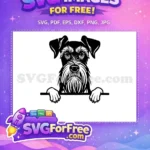 Free Curious Dog Face Free Window Peek Cartoon Free SVG - Instant Download