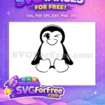 Free Winking Eye Free Sitting Pose Penguin Free SVG - Instant Download