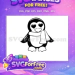 Free Heart Eyes Free Scarf Penguin Valentine Free SVG - Instant Download