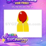 Free Red Balloon Free Yellow Raincoat IT Free SVG - Instant Download