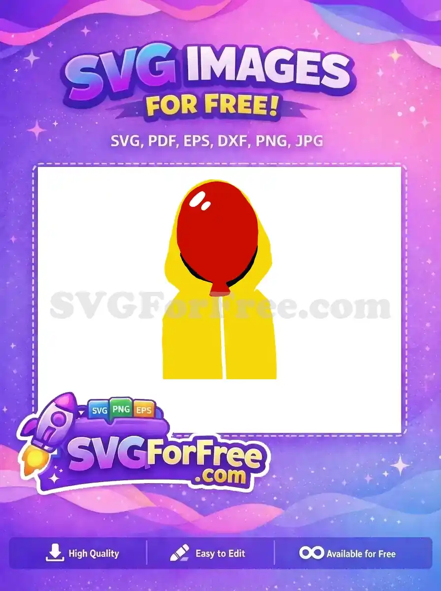 Free Red Balloon Free Yellow Raincoat IT Free SVG