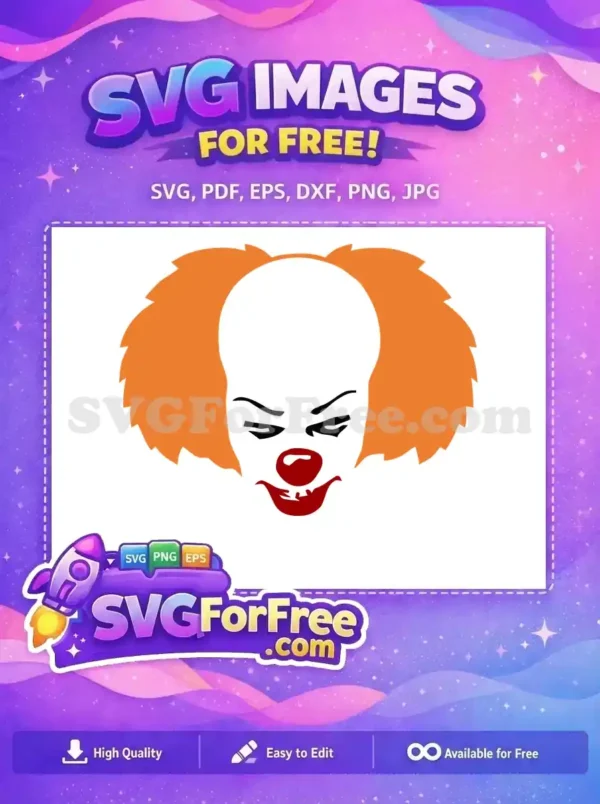 Free Orange Hair Free Red Nose Pennywise Free SVG
