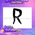Free Pennywise Letter R Free Black Silhouette It Free SVG - Instant Download
