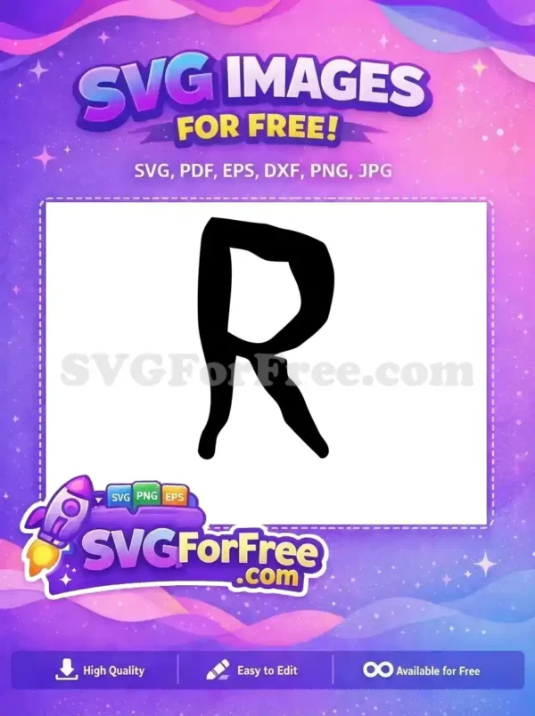 Free Pennywise Letter R Free Black Silhouette It Free SVG