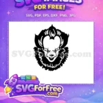 Free Black Haired Free Smiling Pennywise It Free SVG - Instant Download