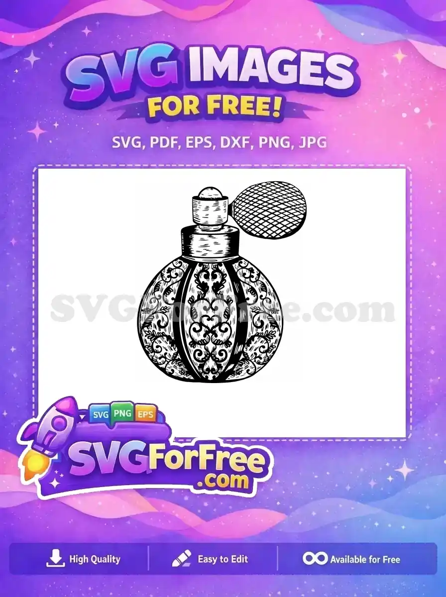 Free Elegant Scent Free Glass Perfume Bottle Free SVG