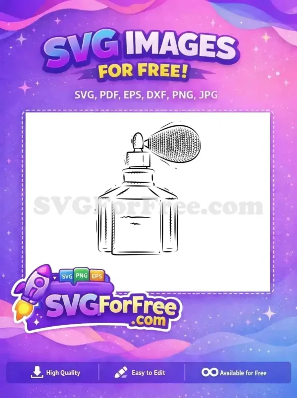 Free Vintage Perfume Bottle Free Hand-Drawn Sketch Elegant Fragrance Free SVG