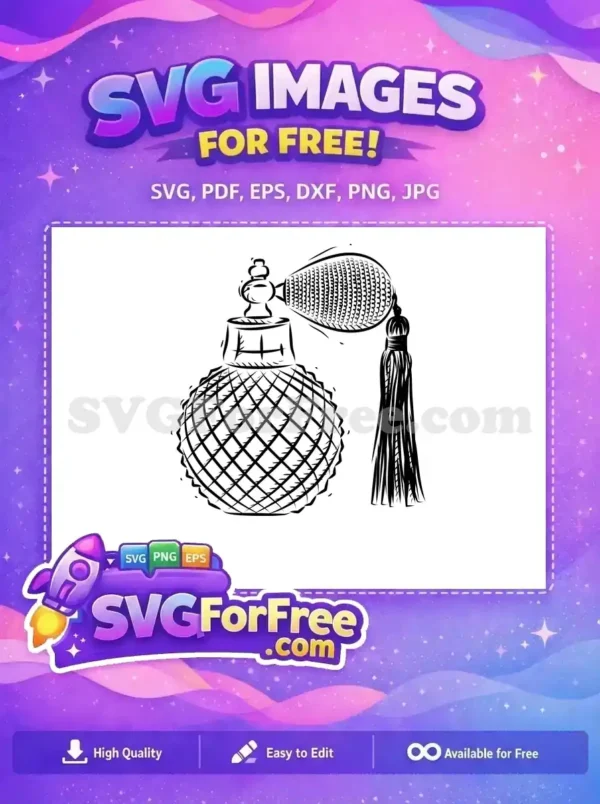 Free Ornate Glass Free Tassel Perfume Silhouette Free SVG