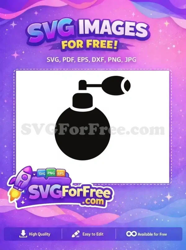 Free Vintage Perfume Bottle Free Black Silhouette Atomizer Free SVG