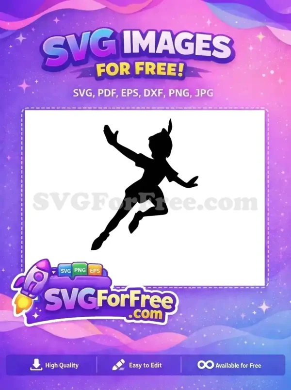 Free Silhouette Flying Free Peter Pan Disney Free SVG