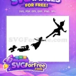 Free Flying Silhouettes Free Wendy Darling Peter Pan Free SVG - Instant Download