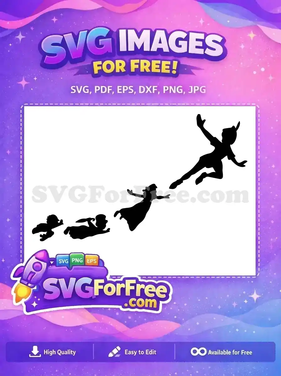 Free Flying Silhouettes Free Wendy Darling Peter Pan Free SVG