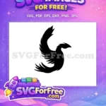 Free Soaring Wings Free Black Silhouette Phoenix Free SVG - Instant Download