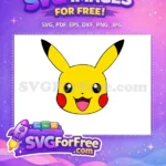 Free Smiling Pikachu Face Free Red Cheeks Pokemon Free SVG 1 - Instant Download