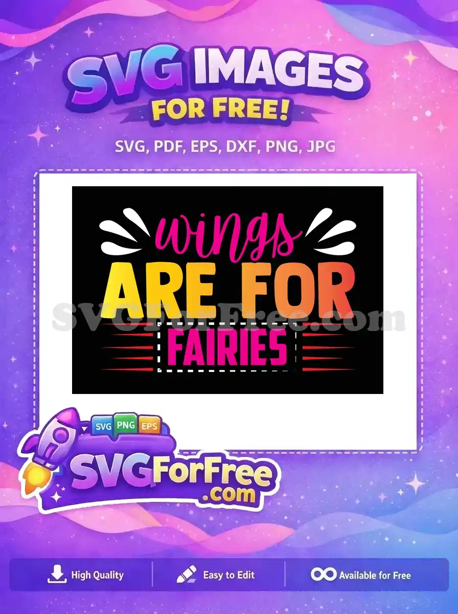 Free Wings Lettering Free Fairies Quote Black Free SVG